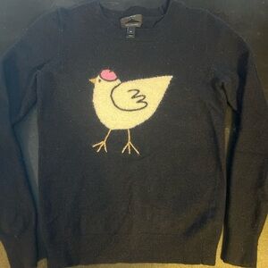 J. Crew Womens Small Blue French Hen Crewneck Wool Cashmere XS Sweater Preppy